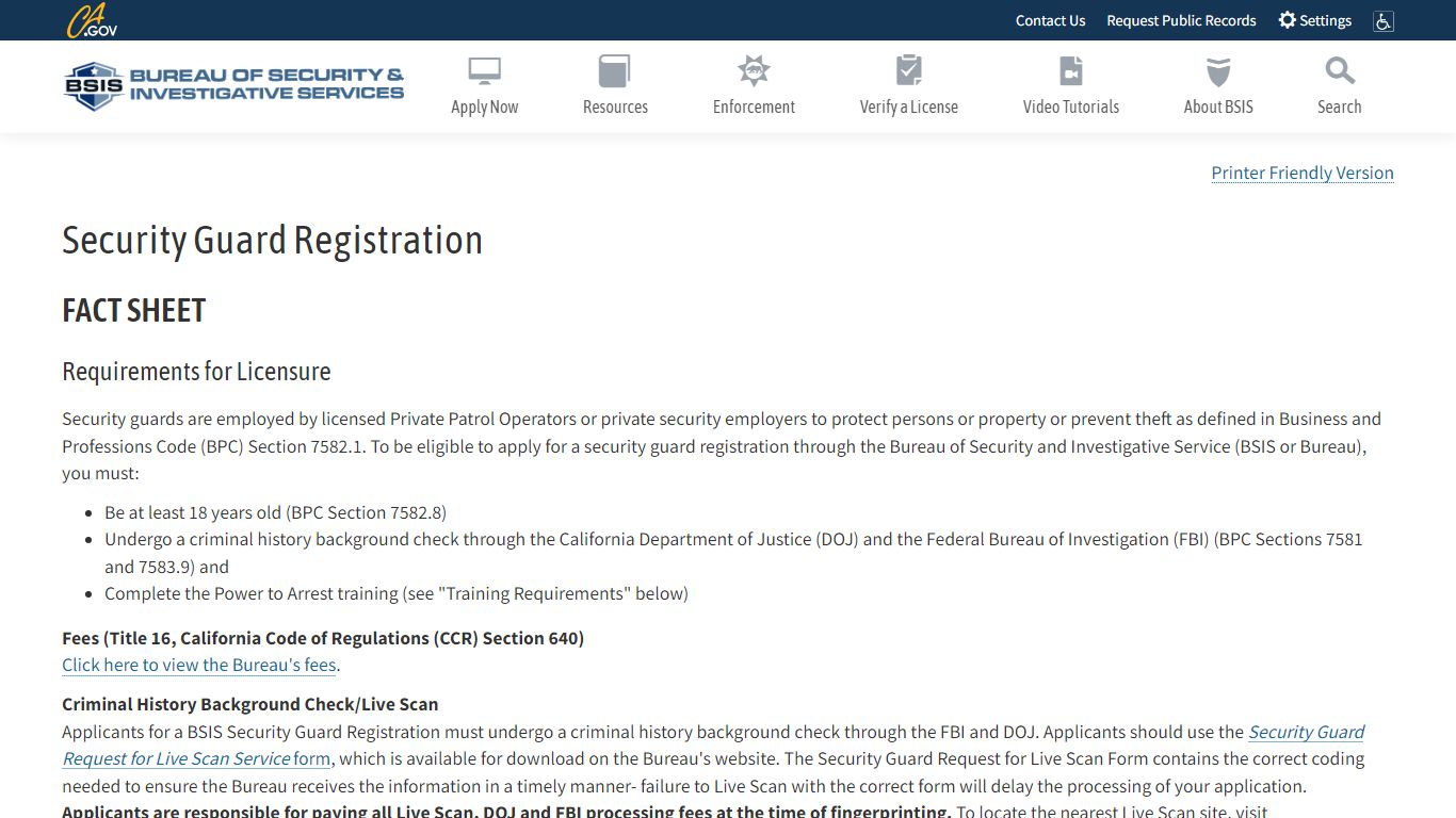 Security Guard Registration - Bureau of Security and ... - California